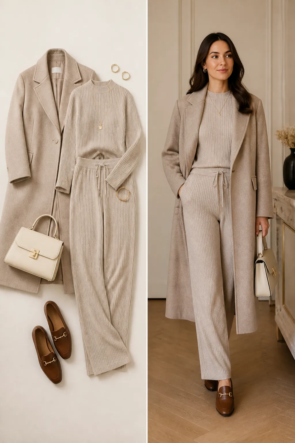 Tonal knit set fall outfit